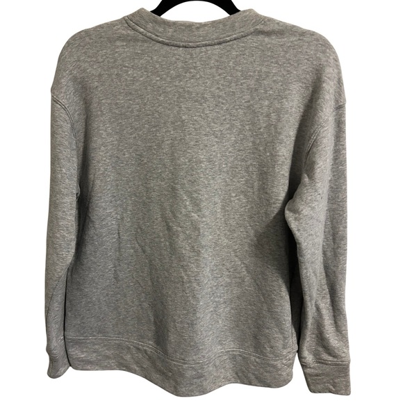 H&M Rhinestone Bead Cherry Appliqué Crew Neck Sweatshirt Lt Gray Melange Sz S - Picture 13 of 15